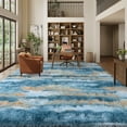 thumbnail image 5 of Janvonne 8x10 Soft Fluffy Area Rugs, Non Slip Floor Mat, Plush Fuzzy Shaggy Floor Rugs for Living Room Bedroom Modern Decor Carpet, Abstract Blue and Yellow, 5 of 8