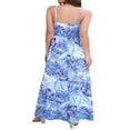 thumbnail image 4 of Robe Midi à Bretelles Spaghetti Sans Manches Dos Nu Col en V Plage Boho Florale, 4 of 8