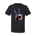 thumbnail image 2 of Wild Bobby, American Flag Peace Sign Hand Pop Culture Men's Graphic T-Shirt, Black, Small, 2 of 3