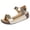 2Gold, variant on Wedge Sandals for Women Open Toe Metal Beaded Slingback Platform Walking Shoes Antislip Cushioned Summer Beach Shoes White Size 6.5
