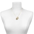 thumbnail image 2 of Delight Jewelry Silver-tone Domed Music - Drums - Large Goldtone Crystal Initial - J - Charm Necklace, 17.5"+2", 2 of 4