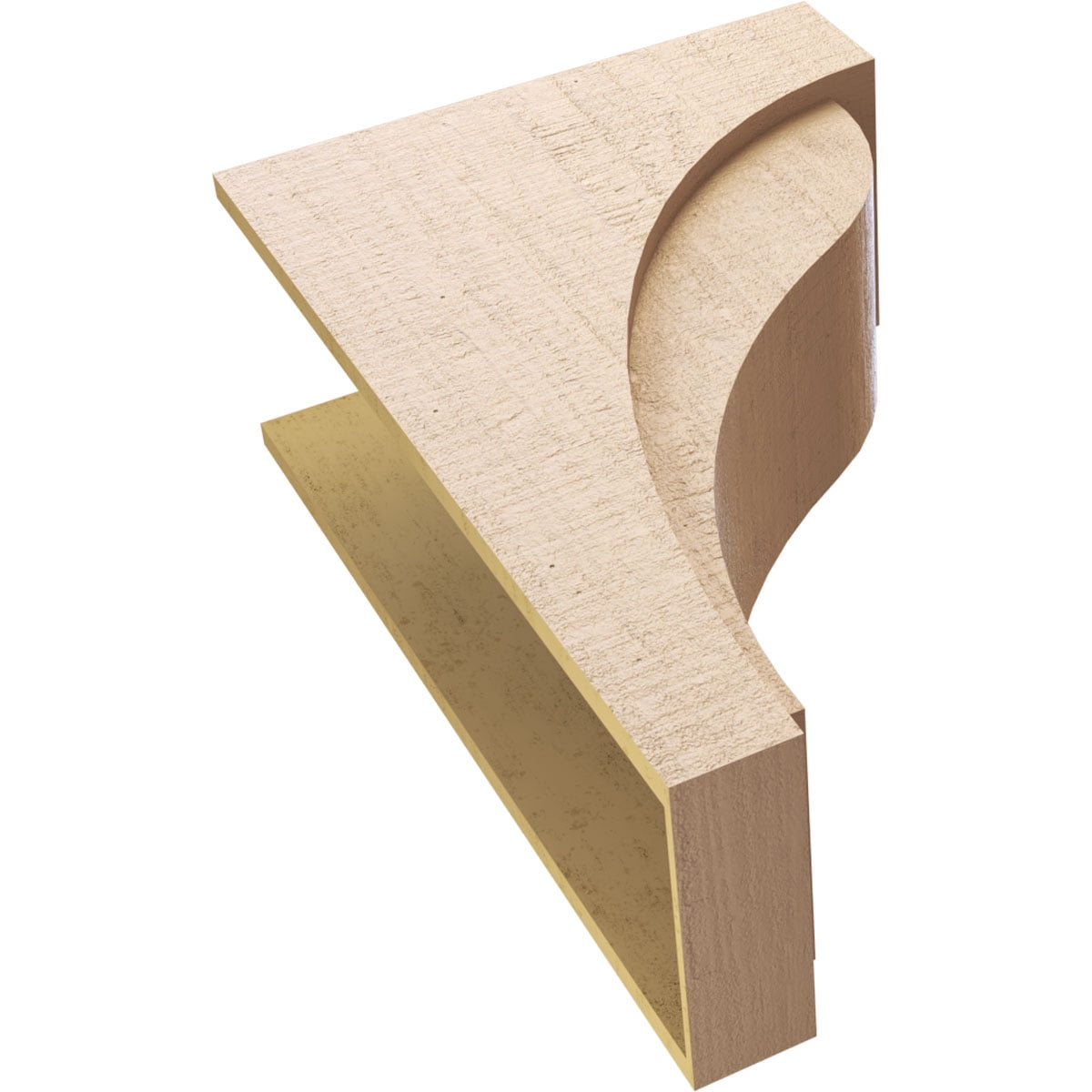 12"W x 24"D x 36"H Classic Helena Rough Cedar Woodgrain TimberThane Corbel, Primed Tan