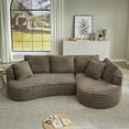 thumbnail image 6 of 121 inch Curved Modular Sectional Sofa Couch, Oversized 2 Pieces Floor Foam Boneless Couches for Living Room, Deep Seat Cloud Couch with Right Facing Chaise w/Throw Pillows,No Assembly Required, 6 of 9