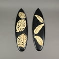 thumbnail image 4 of Set of 2 Handcrafted Wooden Tropical Leaf Design Decorative Surfboard Wall Hangings - Exquisite Island Decor for Your Home, Each Board Measures 20 Inches Long, 4 of 5