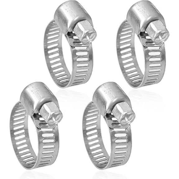 NITRO4X4 Stainless Steel Hose Clamps Set - 4 Adjustable Hose Clamp (5/16 to 7/8 Inch, 8-23mm) - Heavy Duty Radiator Hose Clamps for Fuel Line, Plumbing, Automotive, and Mechanical Applications