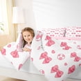 thumbnail image 3 of Erosebridal Pink Coquette Bow Kids Twin Comforter Sets,Football Sport Ball Games Bedding Set For Soccer Girls,Pink Reversible,2pcs, 3 of 7