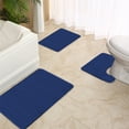thumbnail image 5 of Beautynvta Memory Foam Bath Mat Set, 3 Pieces Quick-Dry Absorbent Bath Mats and U-Shaped Contour Rug for Bathroom, Non-Slip and Soft Comfortable, Navy, 5 of 8