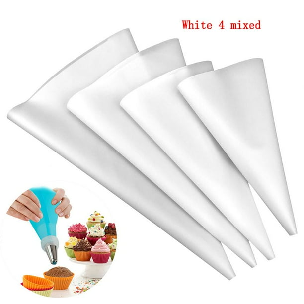 Reusable Pastry Bag ,4 Pack Silicone Piping Icing Bags, Decorating Bags