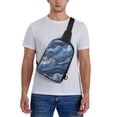 thumbnail image 6 of Chest Bag Dual Pocket 11.8×7.7×2.4in Waterproof Double-Pocket Large Capacity With No Inner Pouch Pockets And Double Drawstrings Steelblue Marble_3, 6 of 8