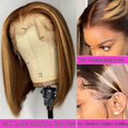 thumbnail image 3 of Peluca Guebb Highlight Bob, pelo humano, 13 x 4 cm, encaje frontal, para mujer, 3 of 6