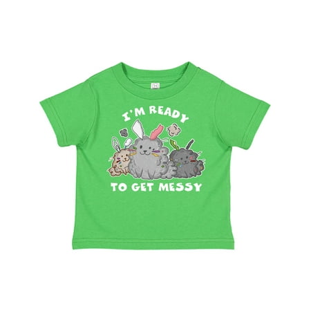 

Inktastic I m Ready To Get Messy-Three Cute Dust Bunnies Gift Toddler Boy or Toddler Girl T-Shirt