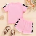 thumbnail image 6 of kpoplk Toddler Baby Girl Summer Outfit Short Sleeve T Shirt Top Casual Shorts Set Infant Newborn Clothes 6 12 18 24 Month 9-12 Months,Pink, 6 of 6
