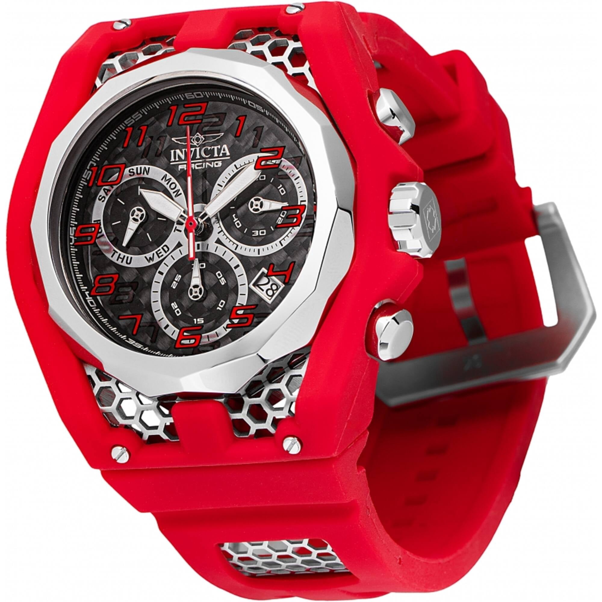 Invicta 47208 Men's Invicta Racing Red, Silver Tone Strap Watch