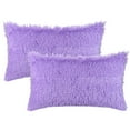 thumbnail image 2 of Funda de cojín REGALWOVEN Set de 2, fundas de cojín suaves y esponjosas, fundas de almohada de felpa de doble cara, morado 18" x 18", 2 of 7