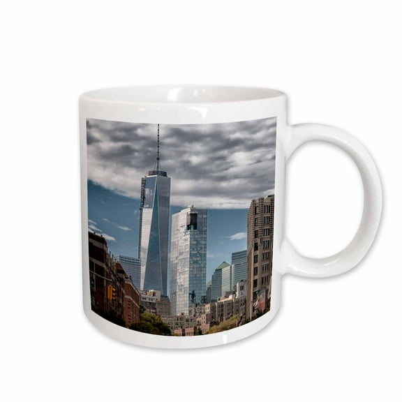 3drose, View of the Freedom Tower from Greenwich Village, 15oz Mug