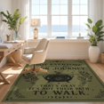 thumbnail image 3 of Design&I 6'x9' Washable Area Rug Snag-Free Olive Green Mystical Journey Art Celestial Symbols with Quote for Dining Room, Under Table, Office, 3 of 7