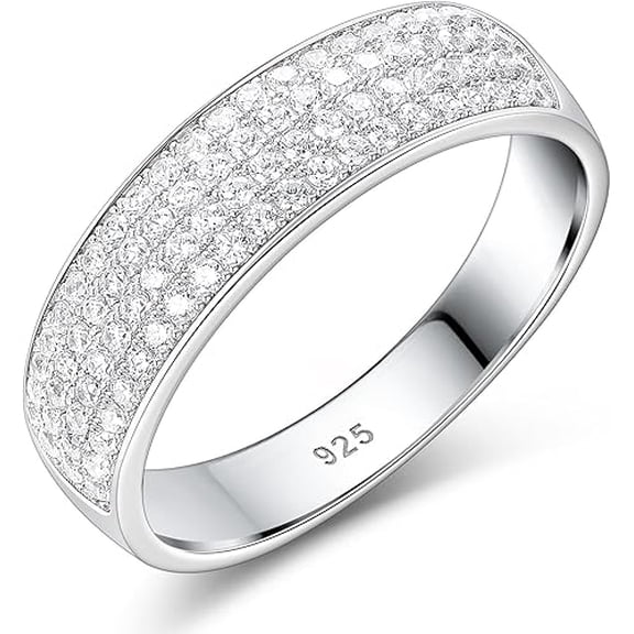 Dreamofdazzles Jewels 2.00 Ct Round Cut Diamond Mens Wedding Band 14K White Gold Plated 925 Sterling Silver -7