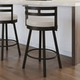 thumbnail image 5 of Amisco Render 30 In. Swivel Bar Stool - Cream Faux Leather / Dark Brown Metal, 5 of 9