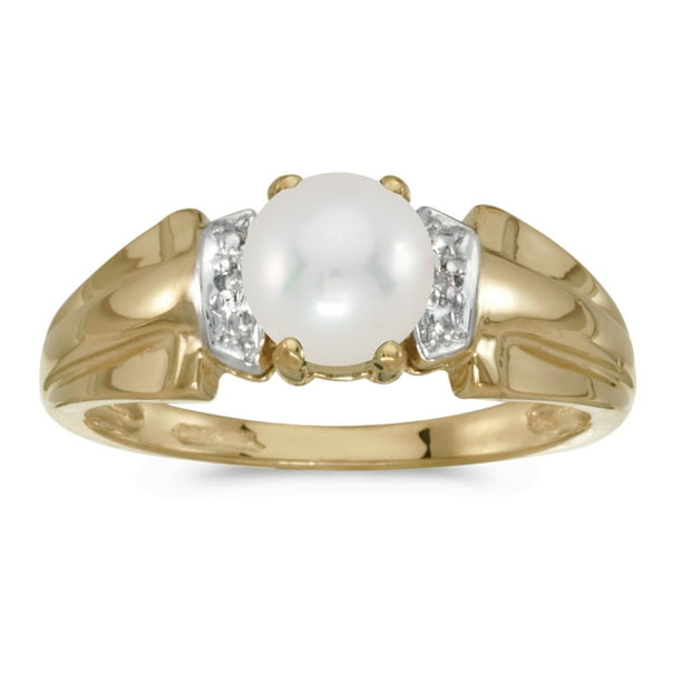 TheJewelryMaster - 10k Yellow Gold Freshwater Cultured Pearl And ...