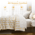 thumbnail image 5 of Flymme 7 Pieces White Comforter Set King Size Geometric Bed in a Bag Gold Foil Print Bed Set with Sheets Luxury Geometric Bedding Sets for Women Men, 5 of 8