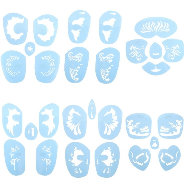 6 Styles/set Face Paint Stencil Reusable Tattoo Cosmetic Painting Tool