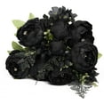 thumbnail image 4 of Halloween Black Artificial Flowers Silk Peony Bouquet Vintage Artificial Peonies Flower for Home Wedding Party Decor (pcs, Black), 4 of 4