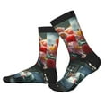 thumbnail image 2 of JUNZAN Vibrant Bouquet Waterfall Design Fun Novelty Knee Warmer High Socks, 2 of 7