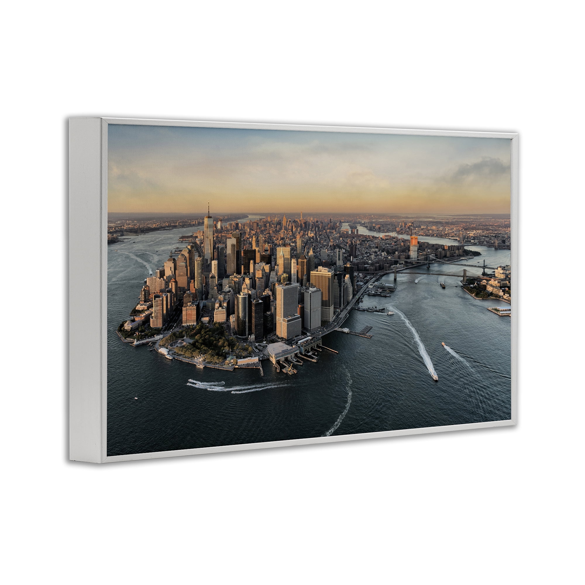 Stupell Industries Manhattan From Above White Framed Giclee Art, design by Scott Stulberg