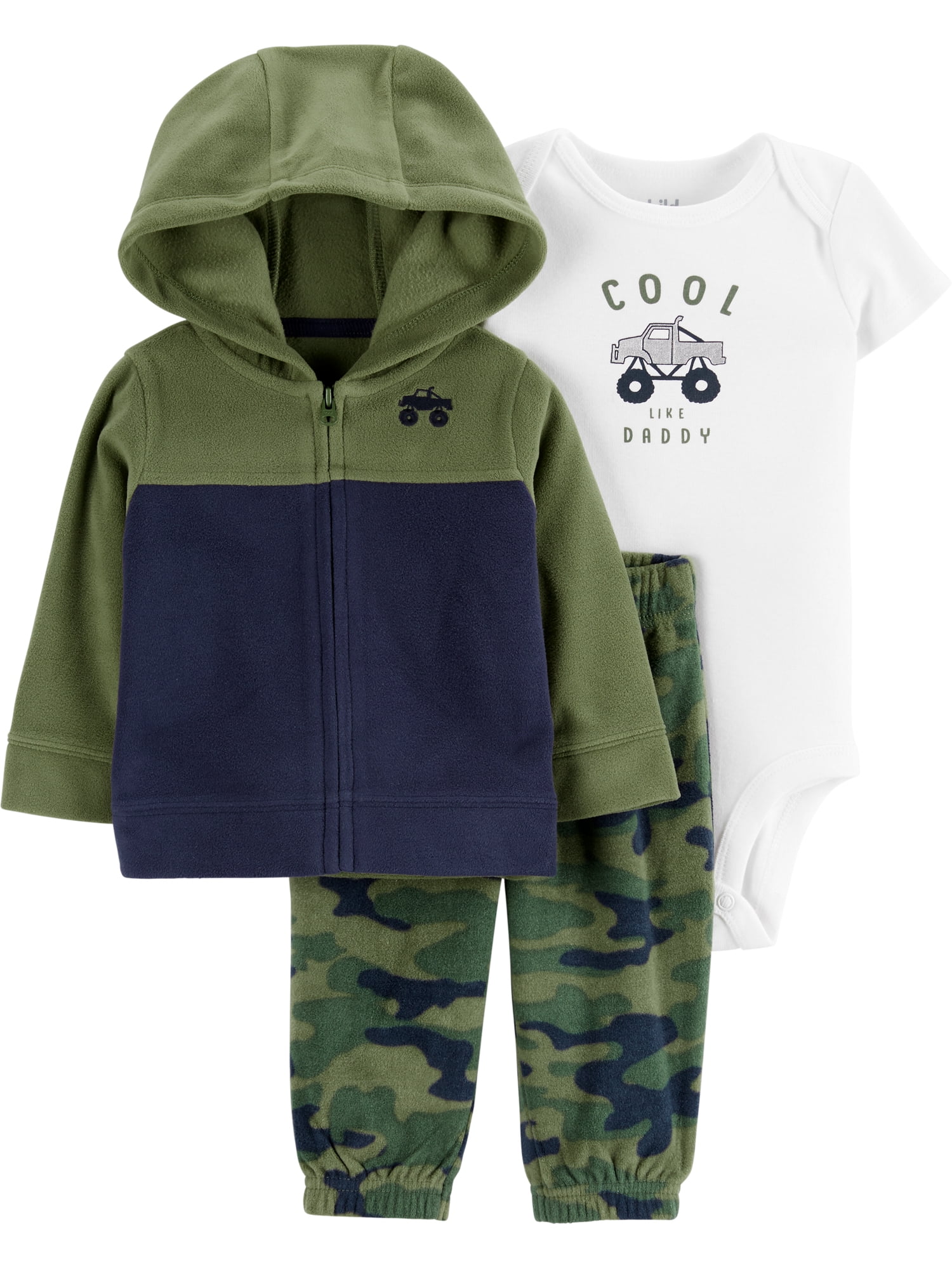 Carter's Child of Mine Baby Boy Cardigan, Bodysuit & Pant Outfit, 3 pc set, Sizes 0/3-24 Months