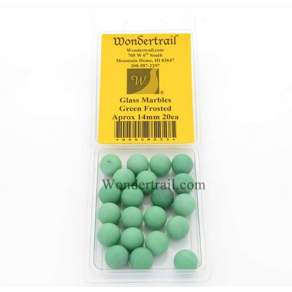 Green Frosted Marbels 14mm Glass Marbles Pack of 20 Wondertrail