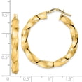 thumbnail image 2 of FJC Finejewelers 14 kt Yellow Gold Polished Twisted Hoop Earrings 34 x 32 mm, 2 of 6