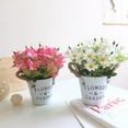 thumbnail image 3 of Kearding Maceta de margaritas para el hogar, oficina, escritorio, estilo Vintage, decoración falsa, planta en maceta para el hogar, oficina, Flores artificiales Rosa roja Kearding HA6542-04B, 3 of 6