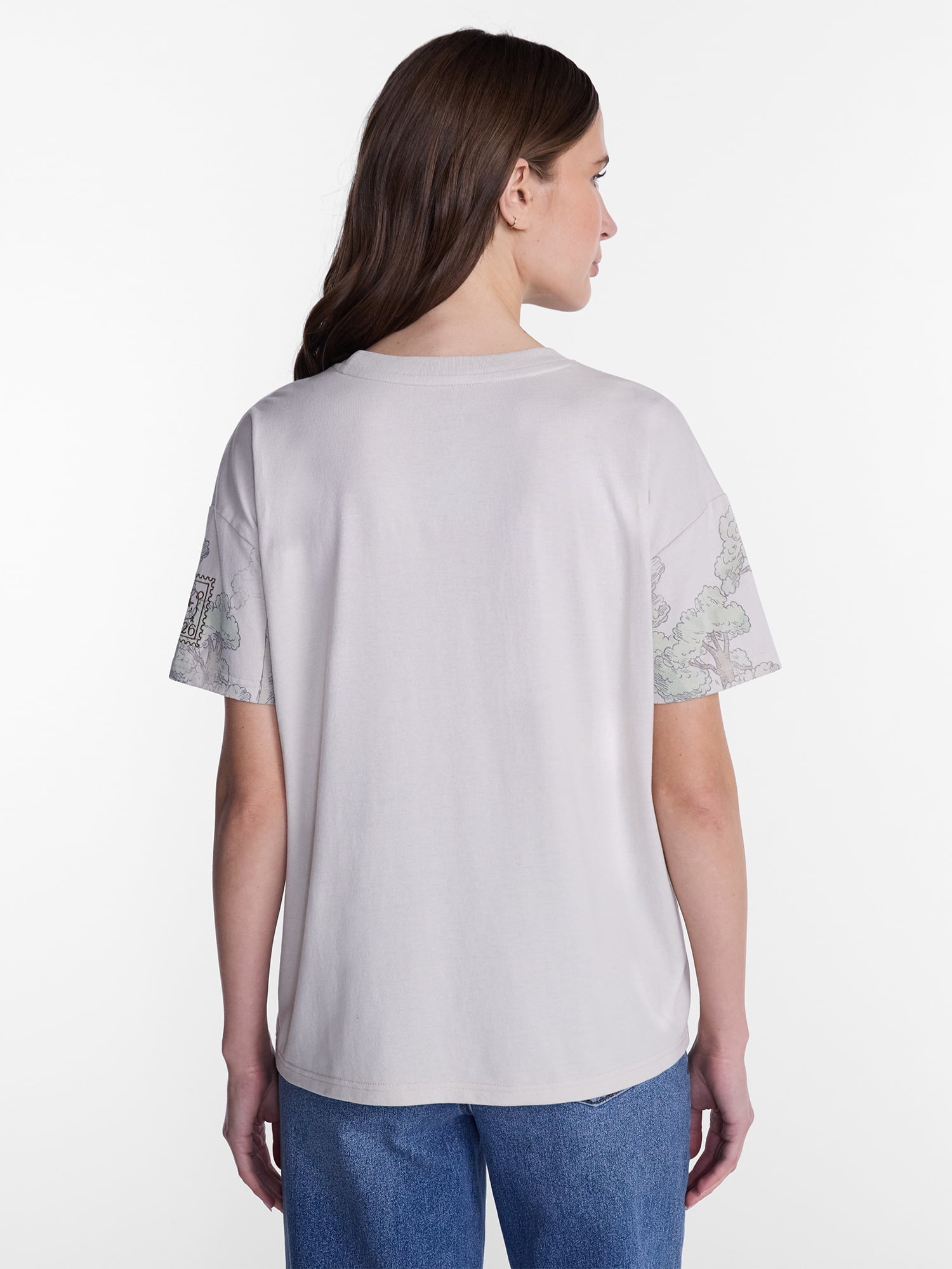 Winnie the Pooh Women's Printed Embroidered Tee with Short Sleeves, Sizes XXS-4X