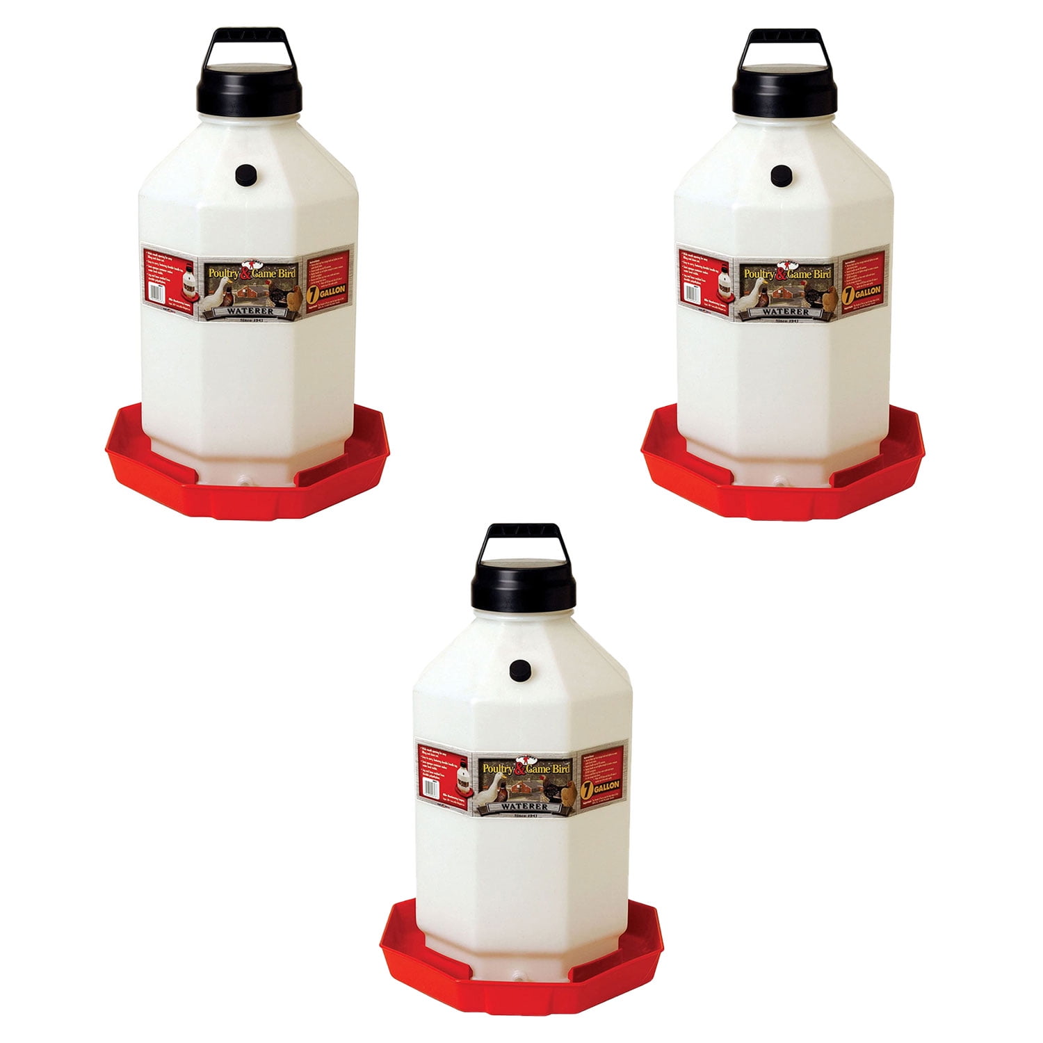 Little Giant PPF7 7 Gallon Capacity Automatic Poultry Waterer for Chickens Red 