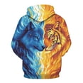 thumbnail image 3 of WHNBCW Funny Wolf Printed Hoodie Animal Graphic Sweatshirt, 3 of 8