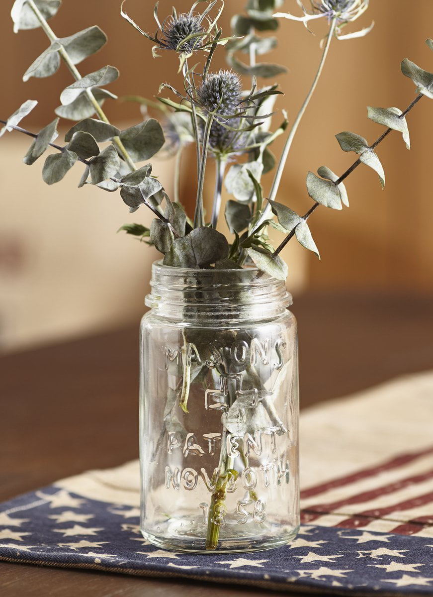 Basic Glass Mason Jar Country Floral Flower Vase, Small Item Holder