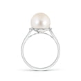 thumbnail image 2 of ANGARA Freshwater Cultured Pearl and Diamond Bypass Ring in 14K White Gold for Women | June Birthstone, Birthday, Anniversary, Jewelry Gift for Women | Pearl Ring, 2 of 8