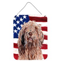 Carolines Treasures SC9637DS1216 Otterhound with American Flag USA Wall or Door Hanging Prints 12x16 multicolor