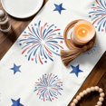 thumbnail image 3 of Independence Day Floral Table Runner 70 Inches, Anniversary USA Flag Bed Runner Dresser Scarves Tabletop for Indoor Outdoor Parties/Ceremony/Banquet, 13" x 70", 3 of 9