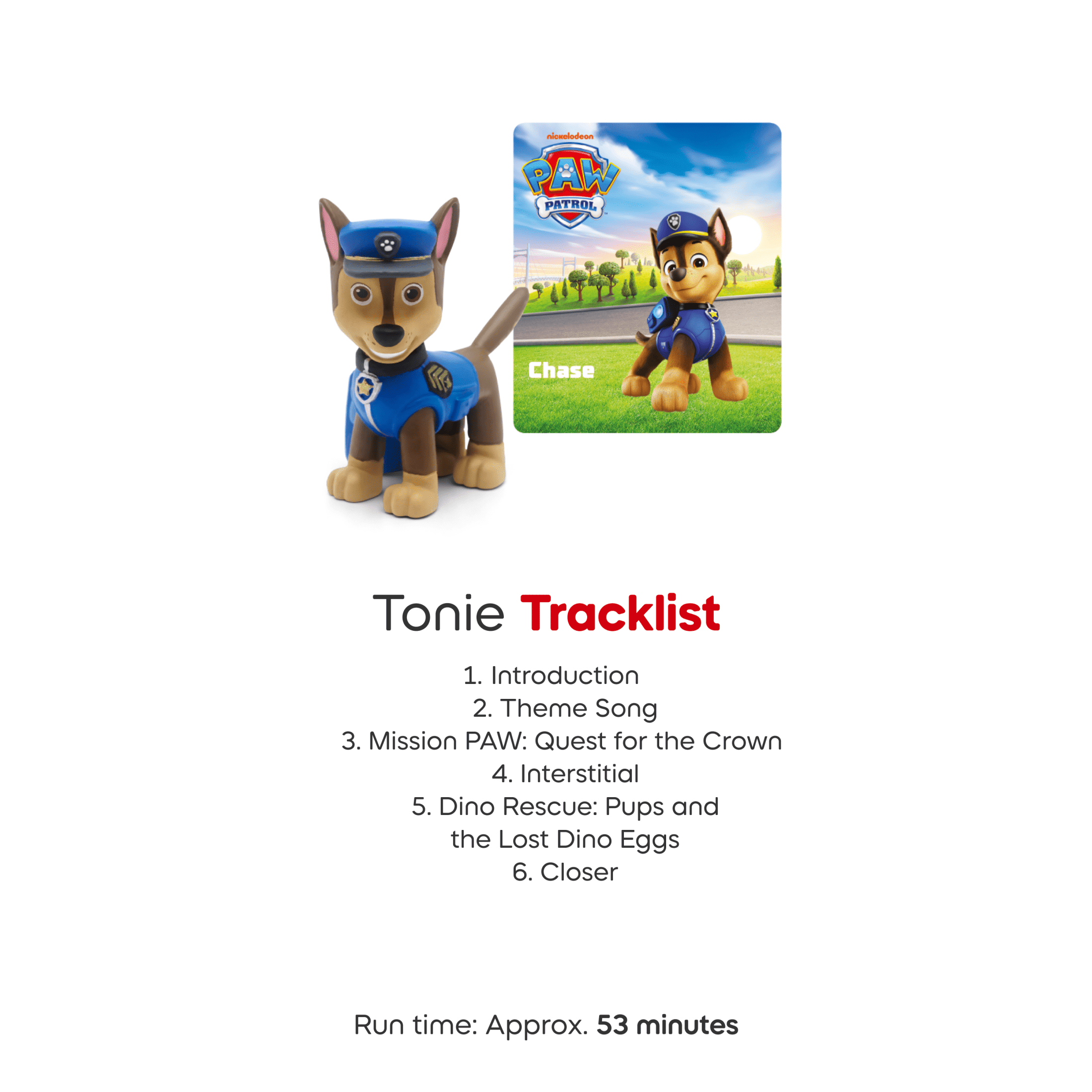 tonies Toniebox 2 Screen-Free Audio Player Bundle with PAW Patrol Chase Tonie , Age Group 3+, Sky Blue