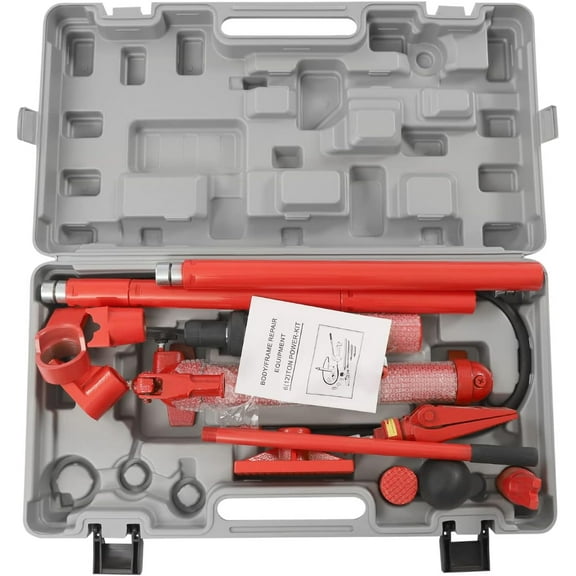 Professional Auto Body Repair Tool Kit - 14-Piece Heavy Duty Hydraulic Car Frame Straightener Set with 12 Ton Hydraulic for Truck, Farm & Construction Equipment Maintenance