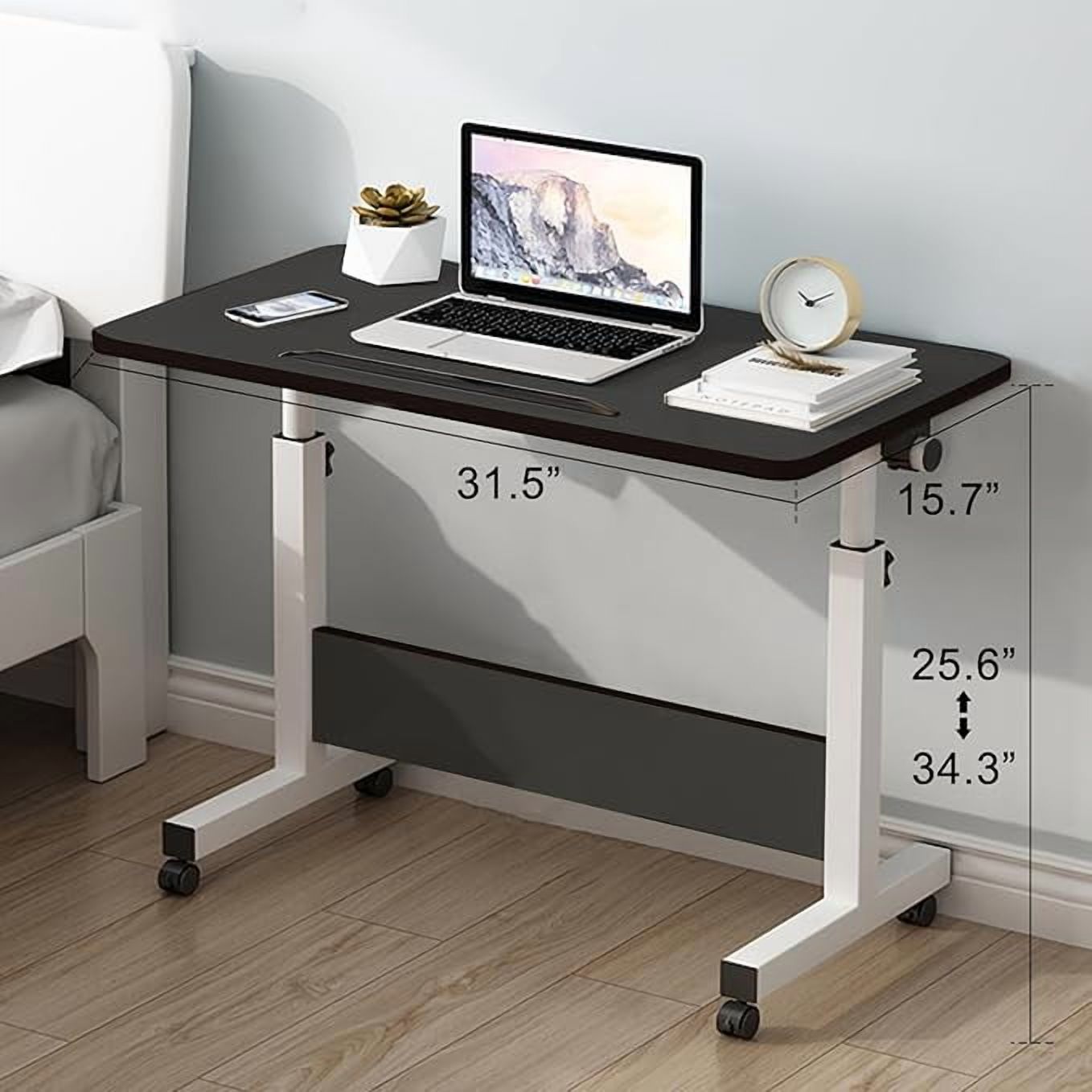 WXJHL Rolling Desk Adjustable Height,Rolling Computer Cart,Portable Laptop Desk,Small Adjustable Home Office Desk,Rolling Laptop Desk,Small Portable Desk
