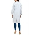 thumbnail image 4 of Women's Long Casual Maxi Length Denim Cotton Coat Oversize Button Up Jean Jacket (White, S), 4 of 5