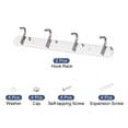 thumbnail image 3 of Uxcell 2Pack Stainless Steel Coat Hook Rack Wall Mounted with 4 Hooks Hangers, 3 of 7