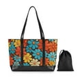 thumbnail image 7 of FORMRS Canvas Laptop Tote Bag for Women with 15.6" Computer Compartments Shoulder Handbag, Blooming Flowers, 7 of 7