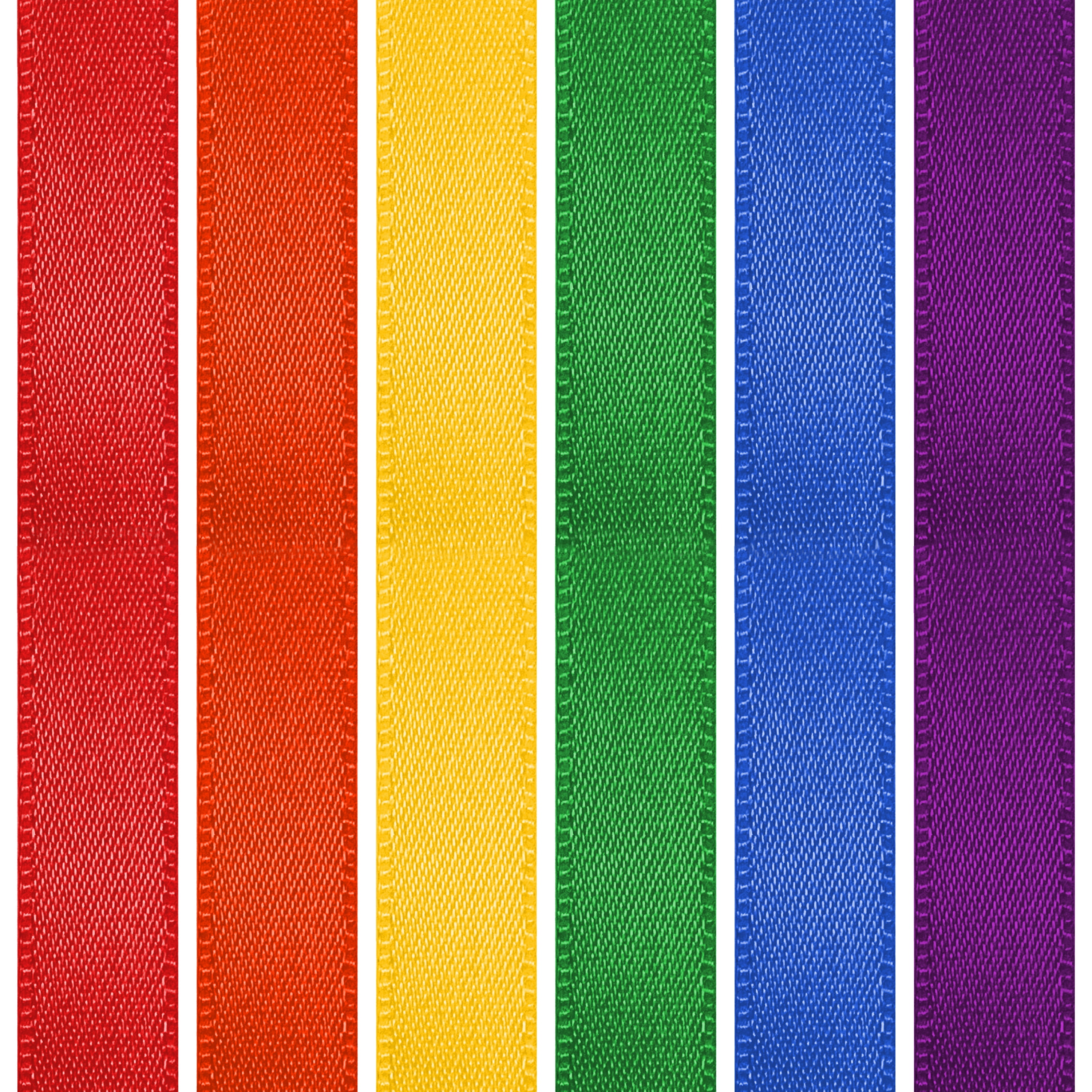 Rainbow Single Faced Satin Ribbon Pack, 3/8" x 600 Yards by Gwen Studios