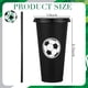 thumbnail image 2 of Domensi 24 vasos plásticos de fútbol de 710 ml con tapa y popote, 2 of 7