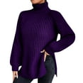 thumbnail image 1 of Chandail pour Femmes Chandail Ample Couleur Unie Chandail Moyen Long Automne/hiver Col Roulé Chandail à Manches Longues, Chandail pour Femmes m, 1 of 2