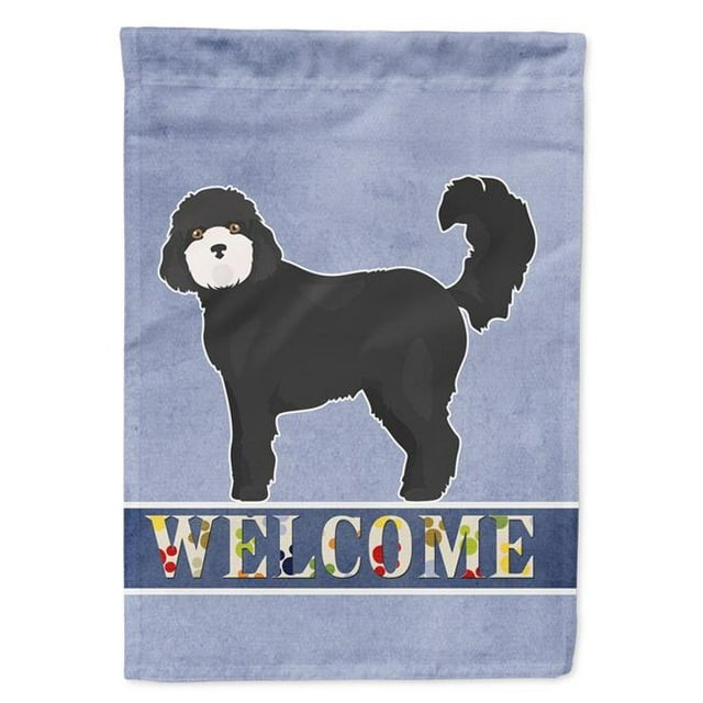Carolines Treasures CK3729GF Black Cockapoo Welcome Garden Size Flag
