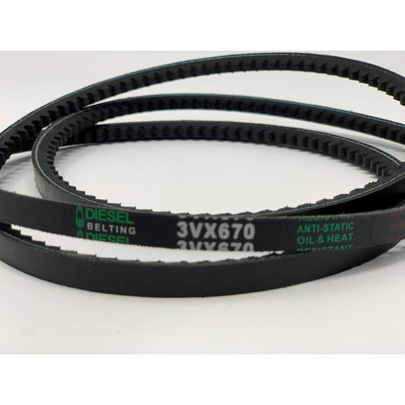 3VX670 Cogged V-Belt 3/8 x 67in Outside Circumference